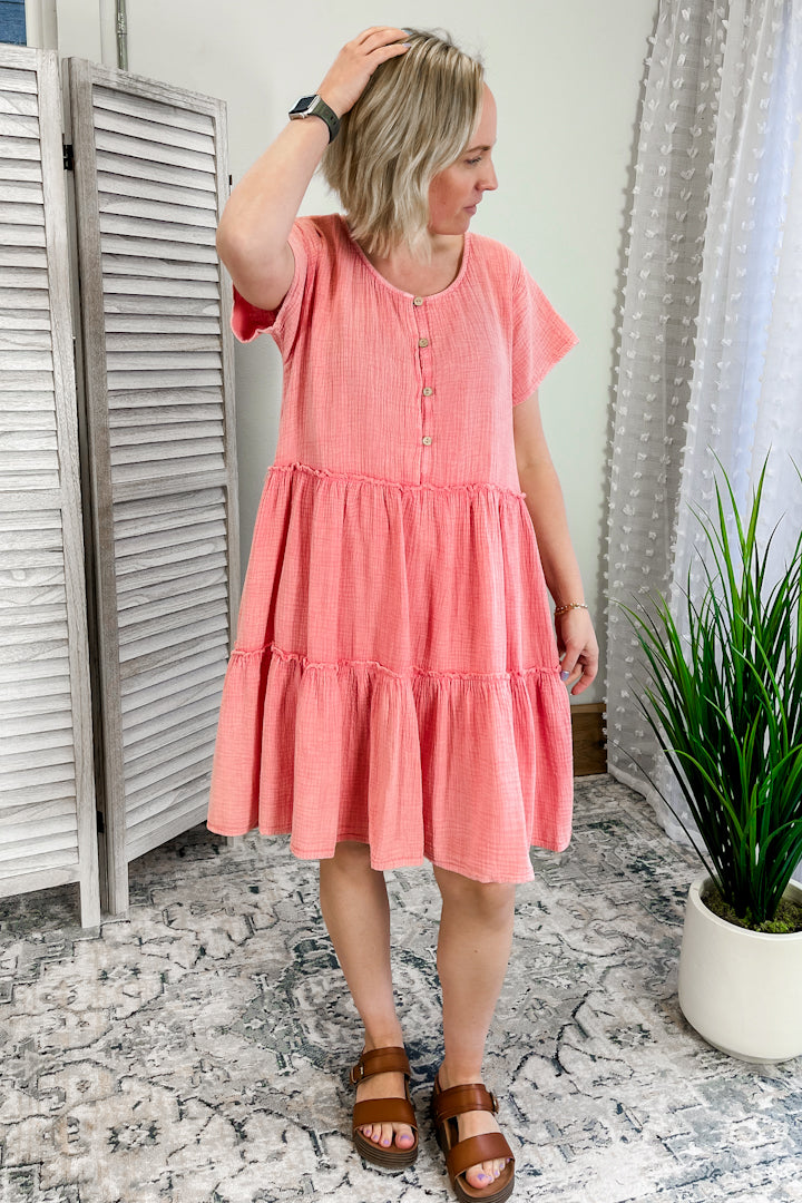 Gauze Button Dress