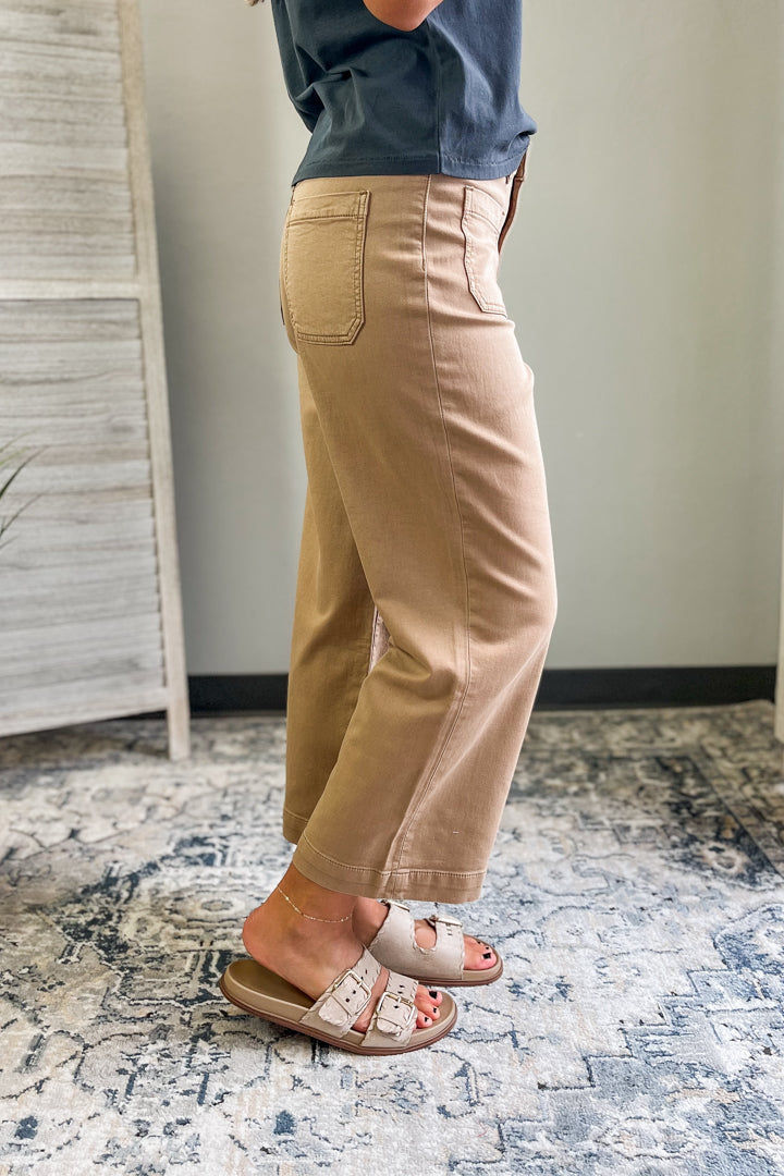 Camel Crop Flare Pant