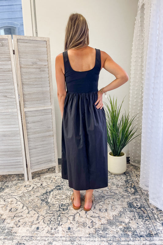 Scoop Neck Midi Dress