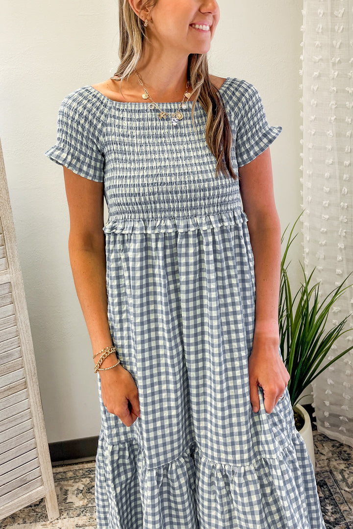 Gingham Midi Dress