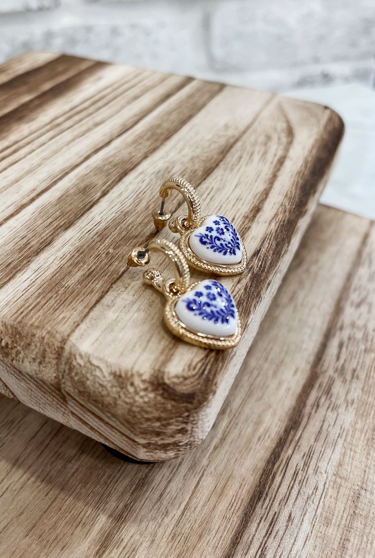 Heart Dangle Hoops