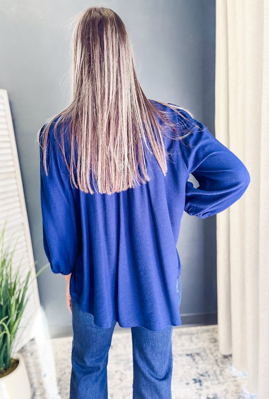 PLUS Front Tie 3/4 Sleeve Top