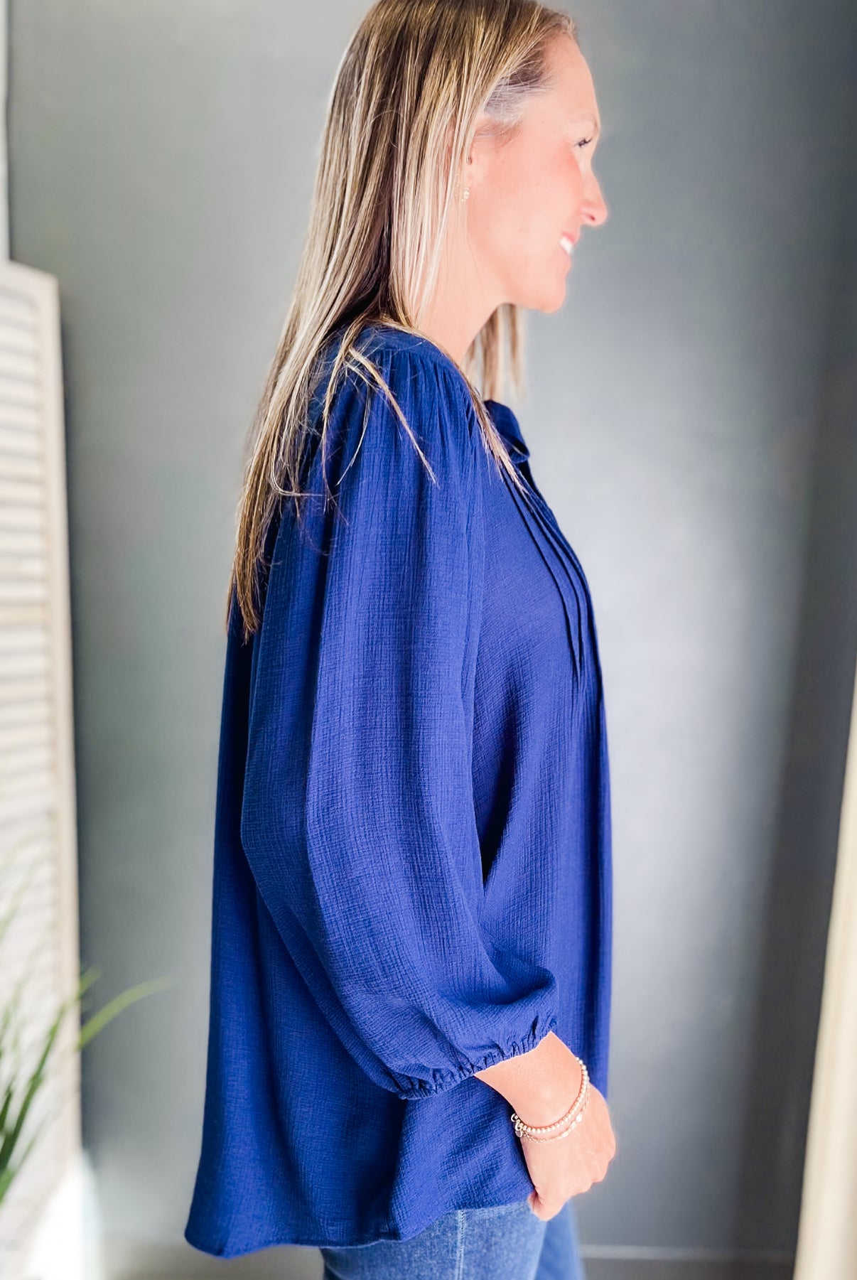 PLUS Front Tie 3/4 Sleeve Top