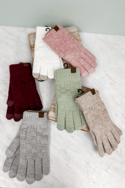 C. C. Textured Knit Gloves
