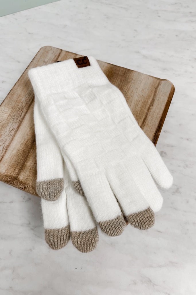 C. C. Textured Knit Gloves