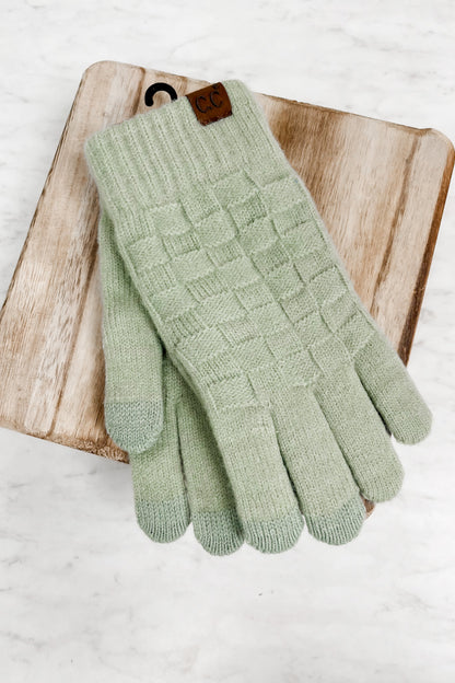 C. C. Textured Knit Gloves