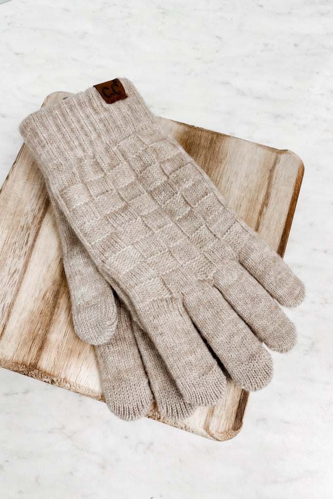 C. C. Textured Knit Gloves