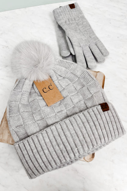 C. C. Textured Knit Pom Hat