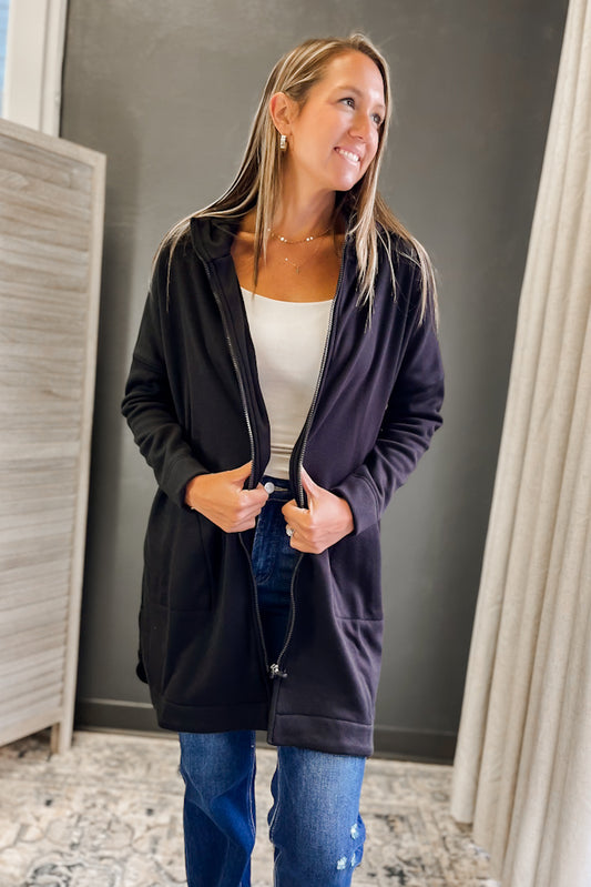 Longline Hooded Zip Jacket