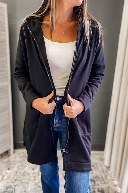 Longline Hooded Zip Jacket