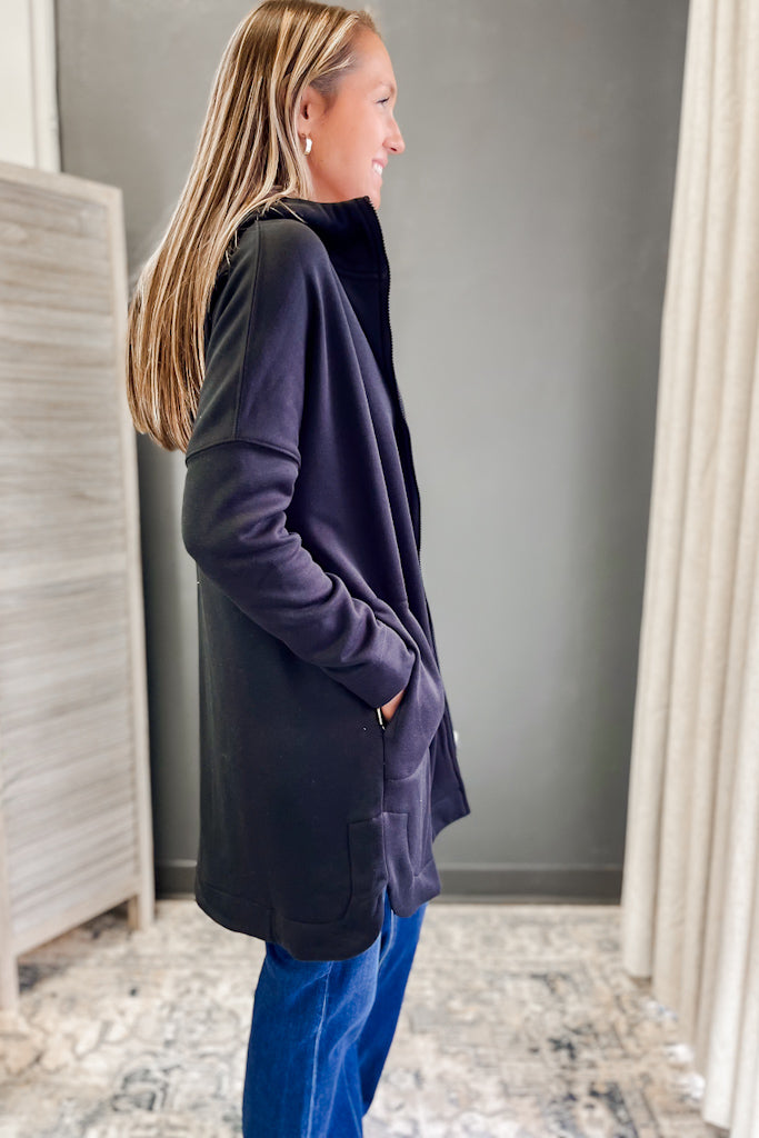 Longline Hooded Zip Jacket