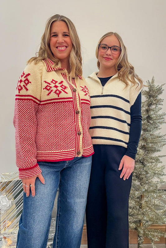 Snowflake Button Up Cardigan