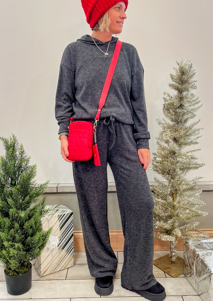 Ribbed Hooded Sweatshirt