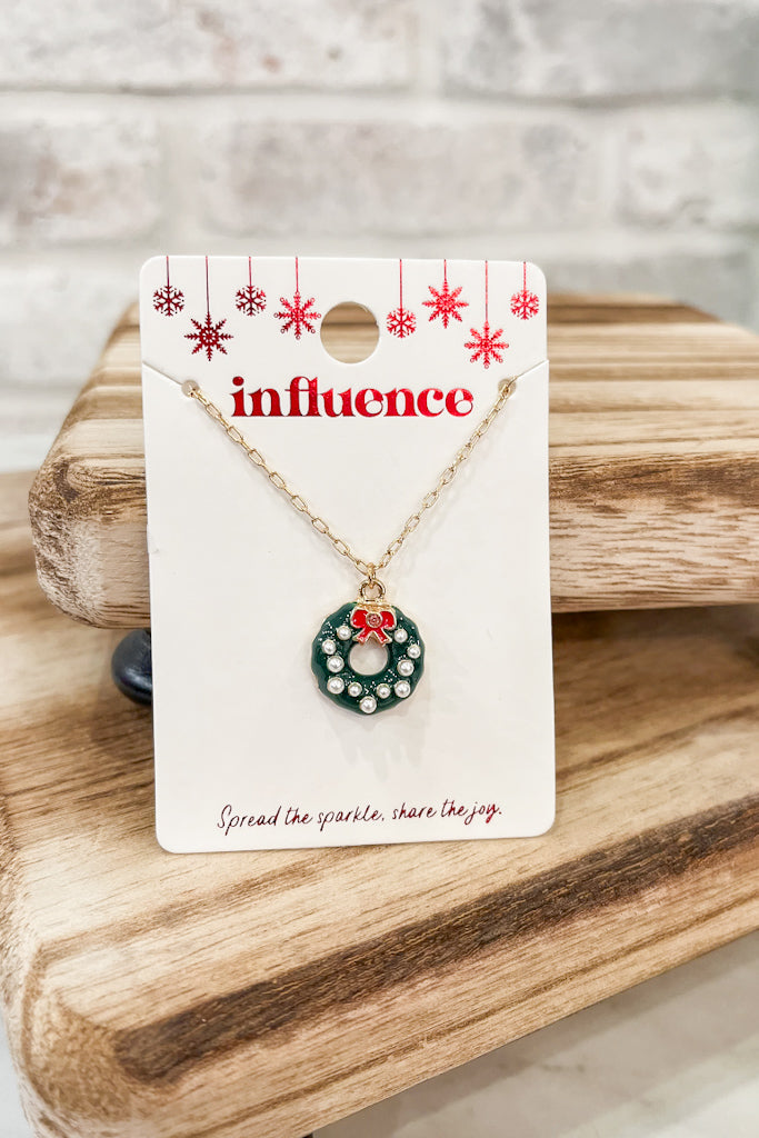 Christmas Wreath Necklace