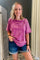 Oversized, mineral washed tee with raglan sleeves purple