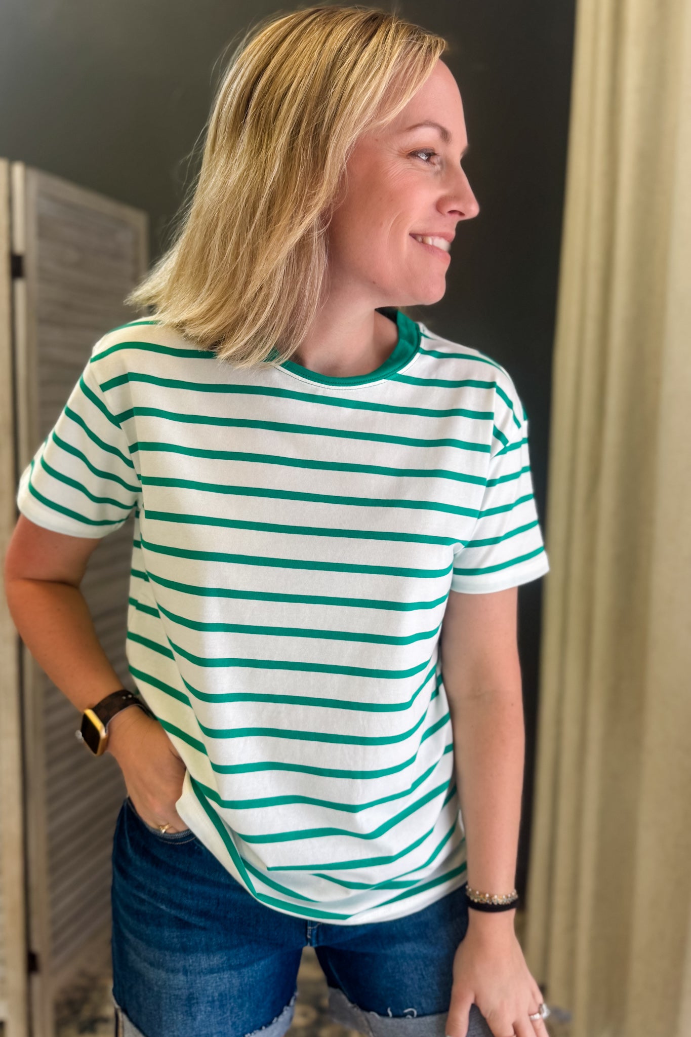 Striped Crew Neck Tee