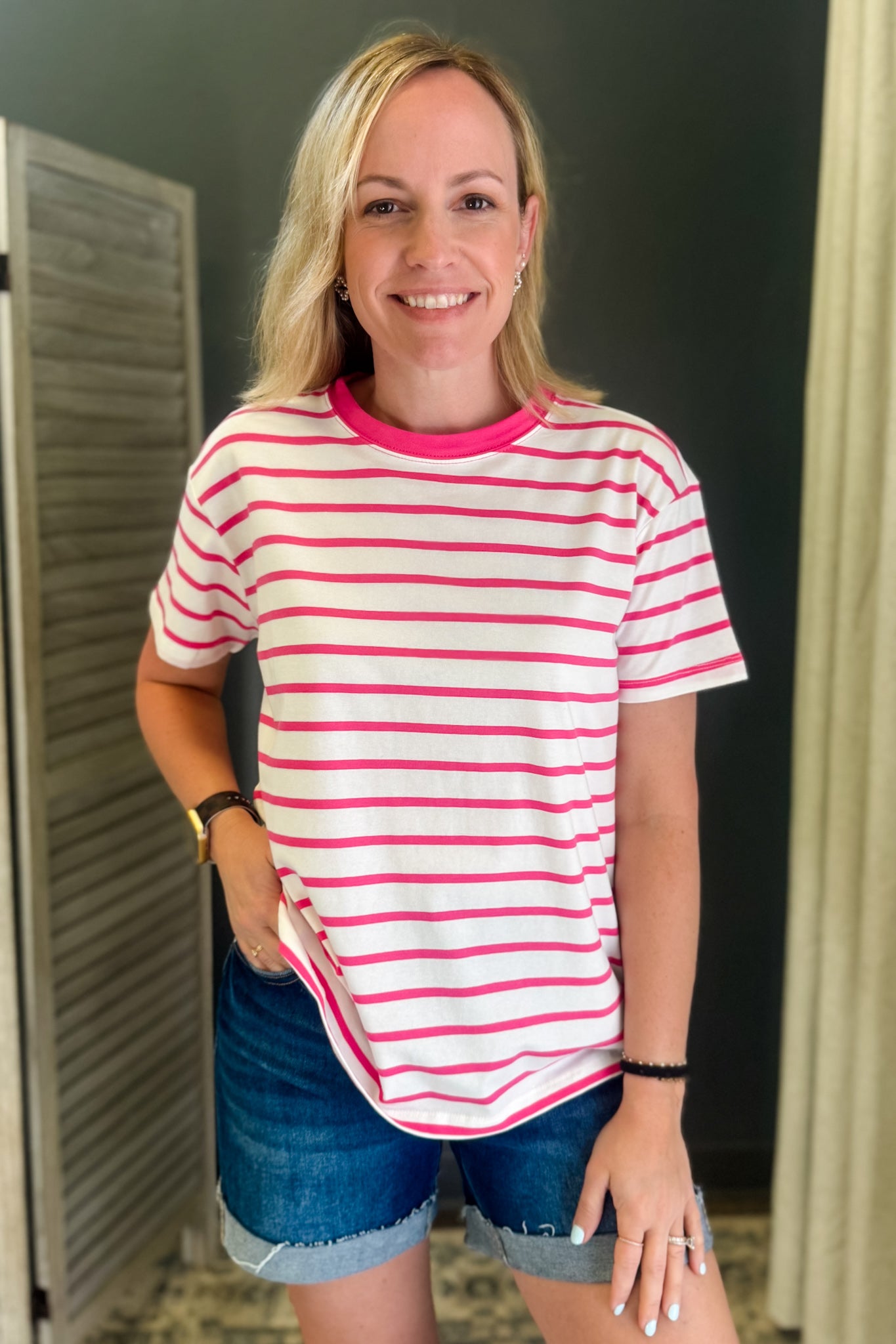 Striped Crew Neck Tee