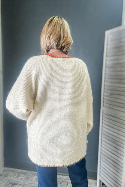 Contrast Trim Knit Cardigan