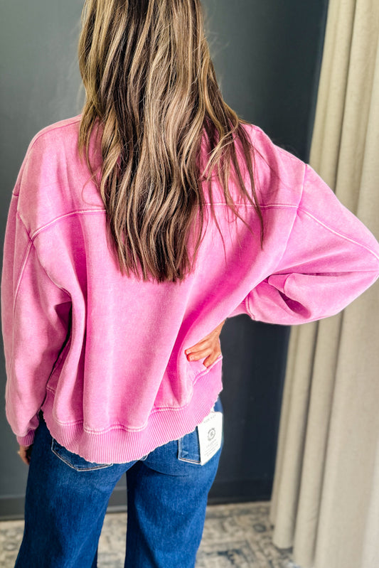 PLUS Acid Wash Fleece Half Zip