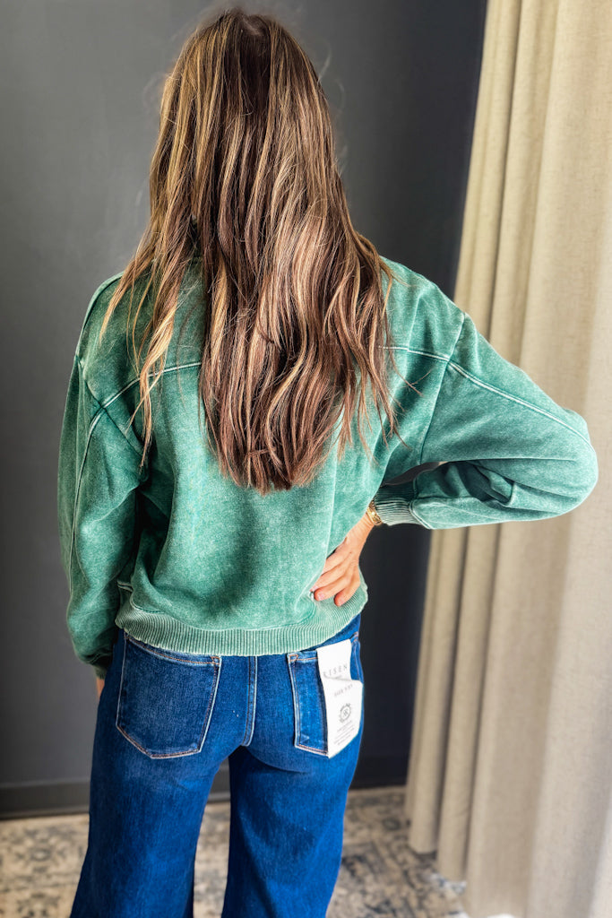 Acid Wash Fleece Half Zipp