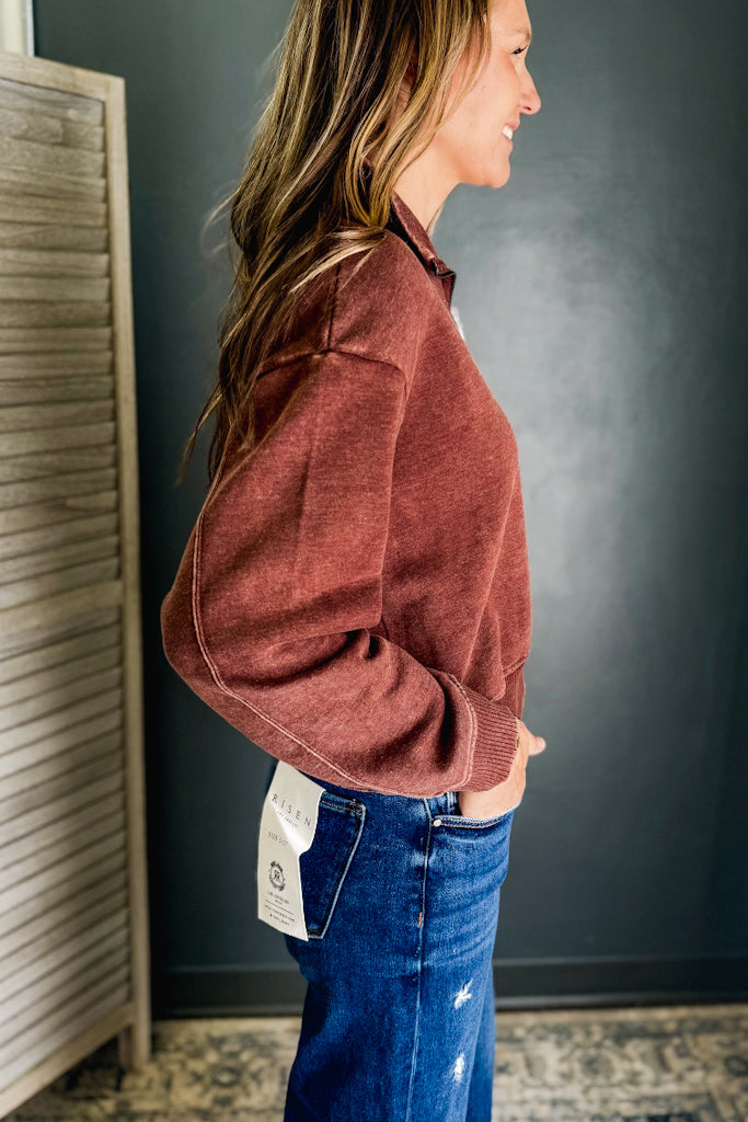 Acid Wash Fleece Half Zipp