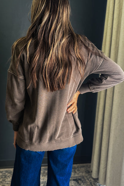 Solid Fleece Pocket Sweatshirt