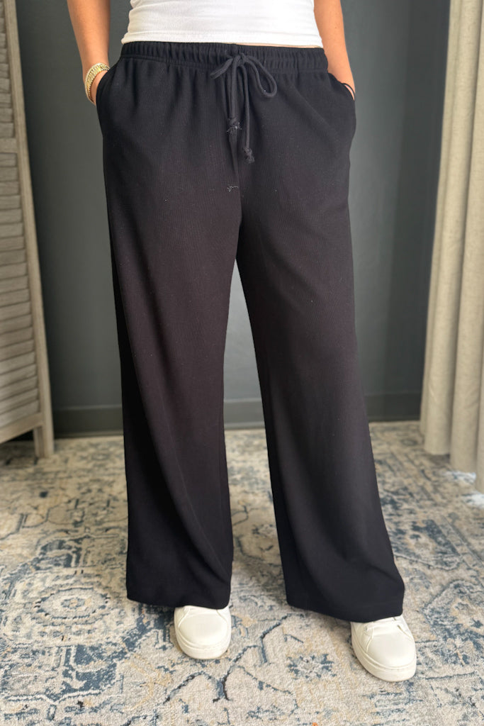 Ribbed Wide Leg Sweatpants