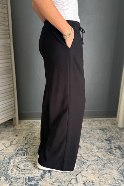 Ribbed Wide Leg Sweatpants