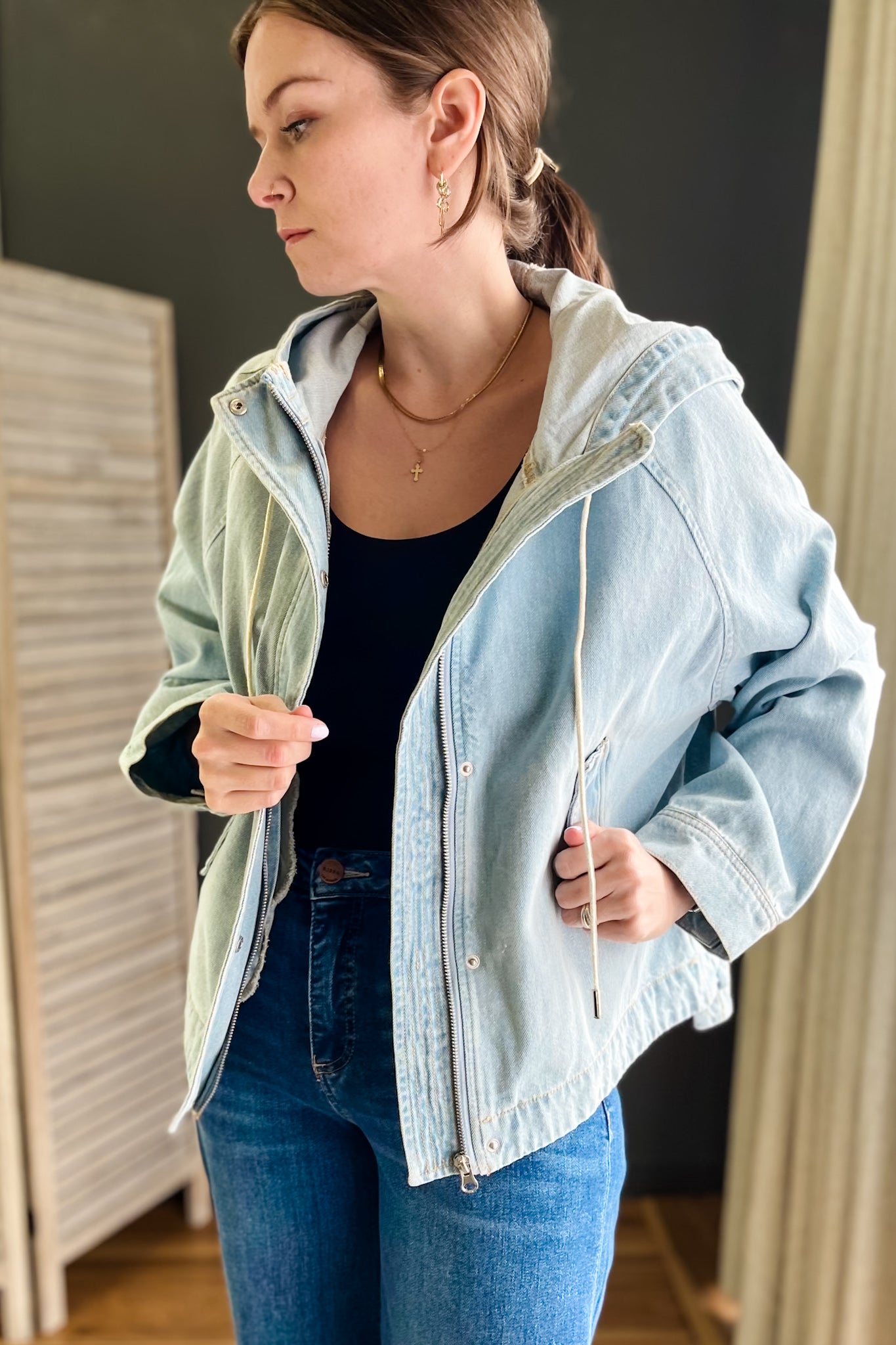 Hooded Denim Jacket