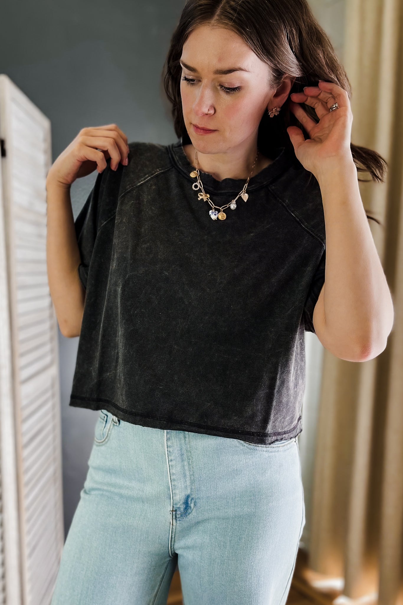 Cropped Mineral Wash Tee