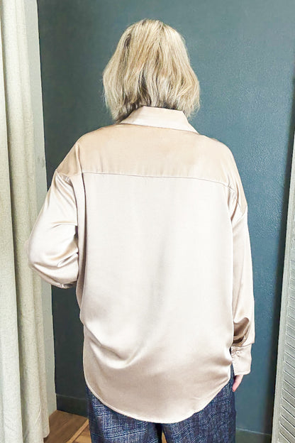 Collared Satin Blouse