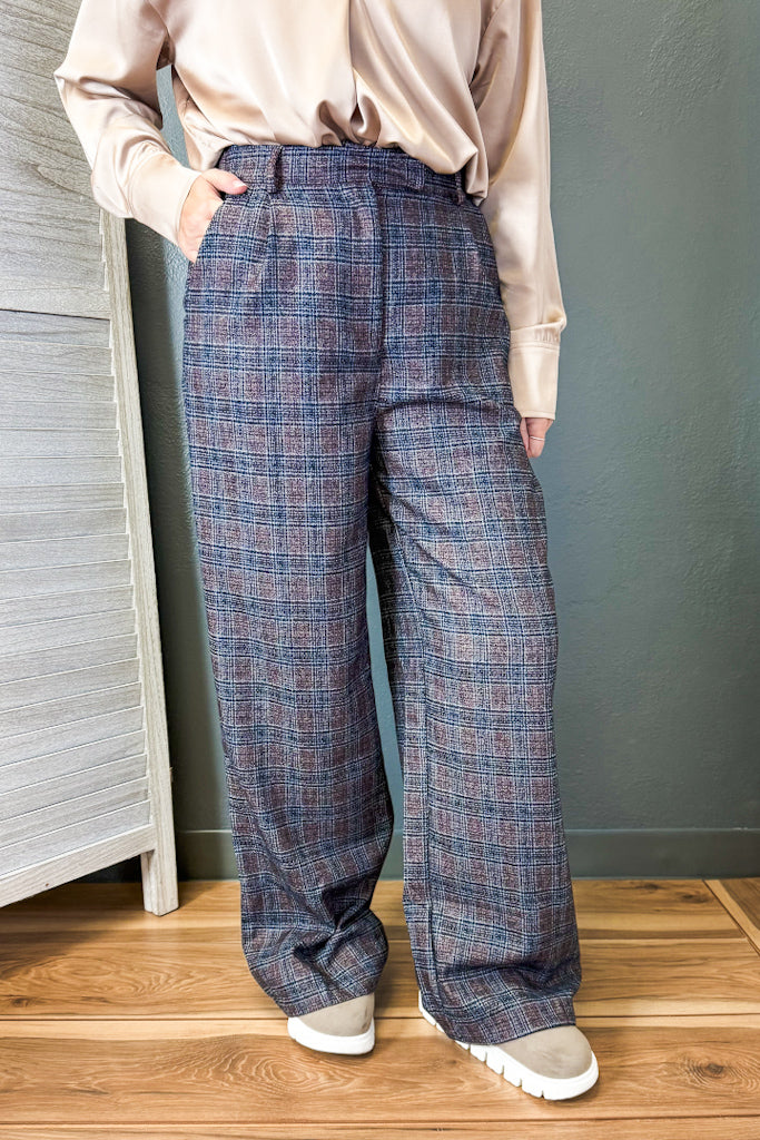 High Waist Plaid Pants