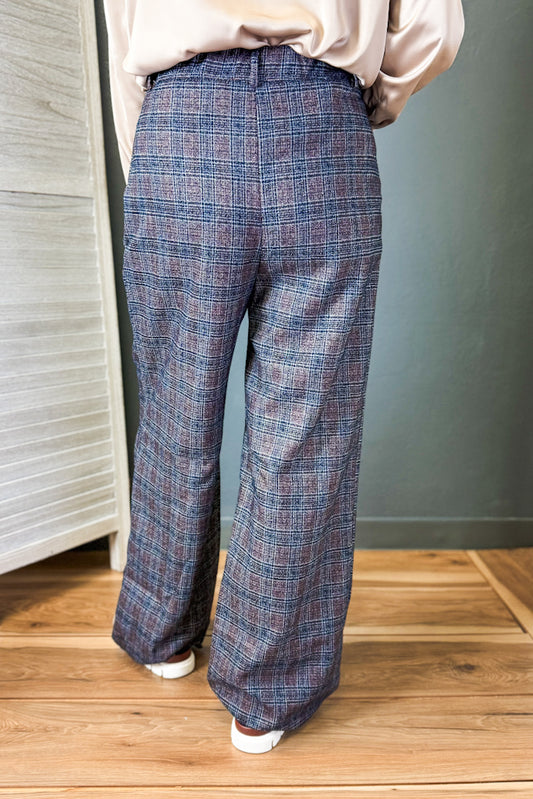 High Waist Plaid Pants