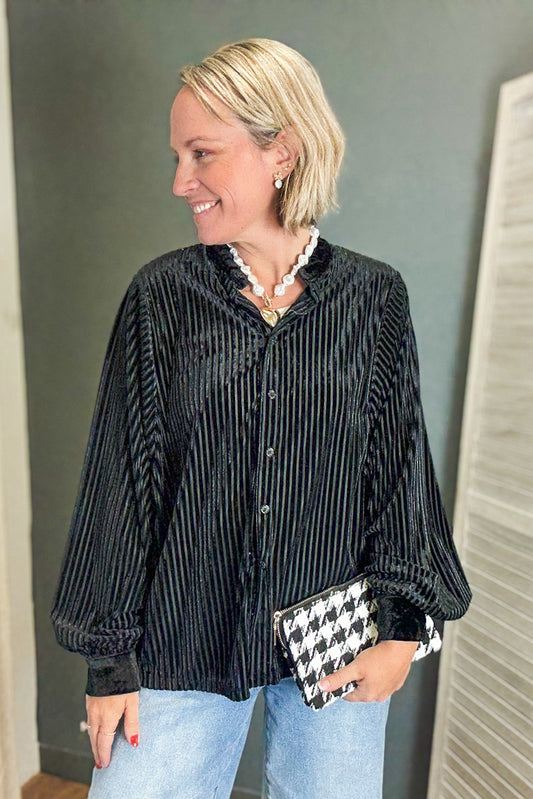 Velvet Striped Blouse