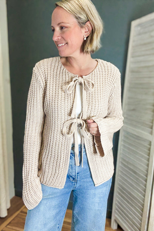 Tie Front Knit Sweater