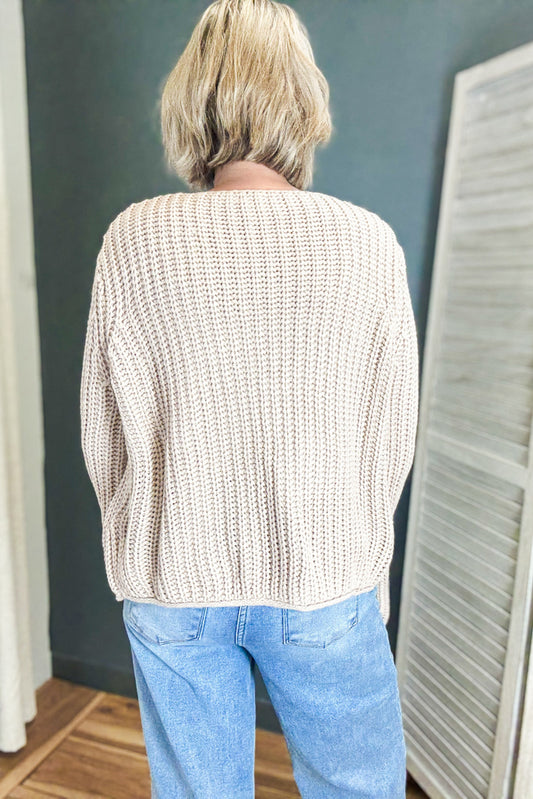 Tie Front Knit Sweater