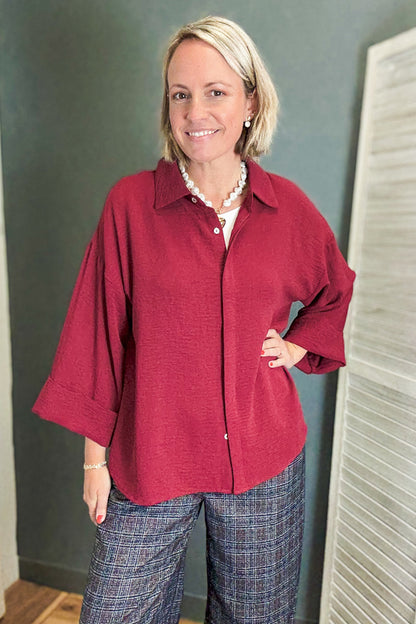 Folded Cuff Button Down