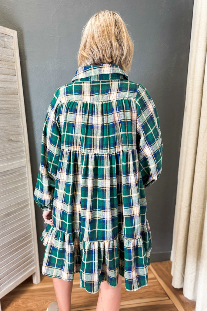 Plaid Tiered Dress