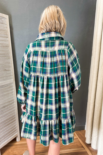 Plaid Tiered Dress