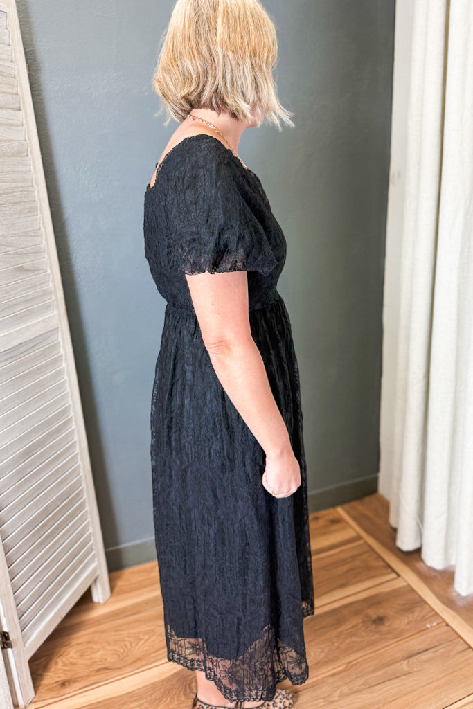 Embroidered Mesh Dress