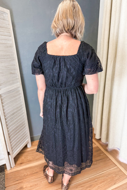 Embroidered Mesh Dress