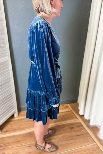 Velvet Ruffled Dress