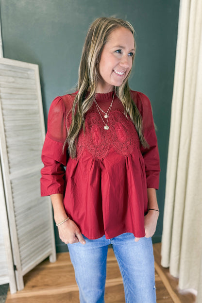 Sheer Crochet Blouse
