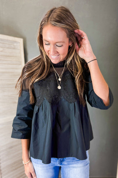 Sheer Crochet Blouse