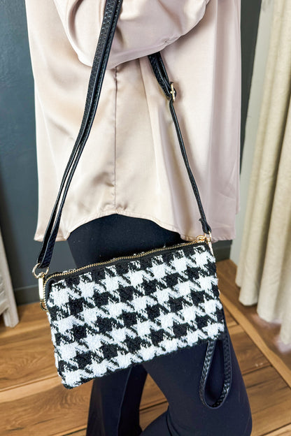 Riley Houndstooth Crossbody