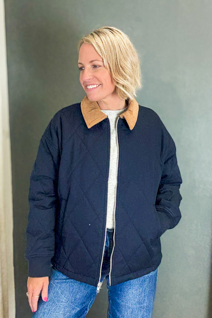 Quilted Corduroy Collar Jacket