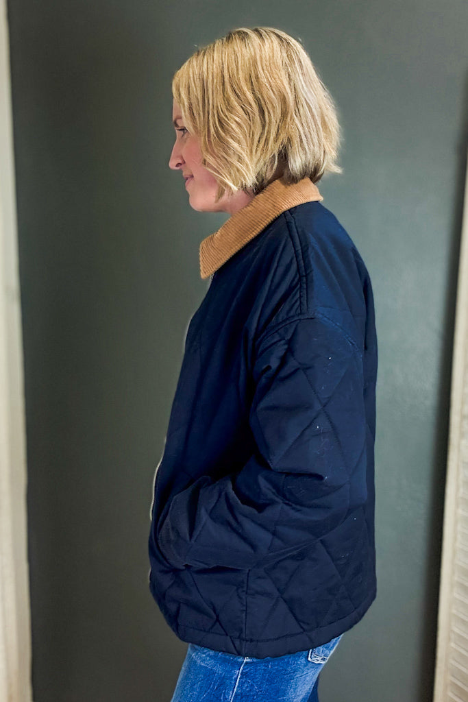 Quilted Corduroy Collar Jacket