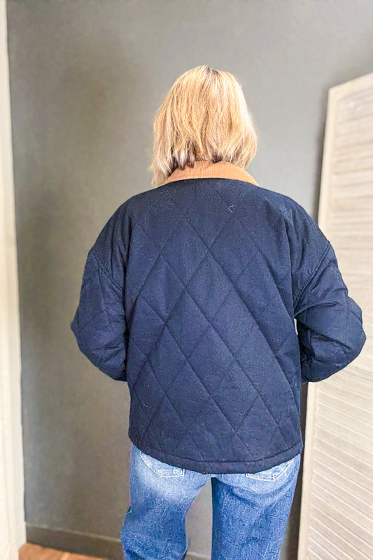 Quilted Corduroy Collar Jacket