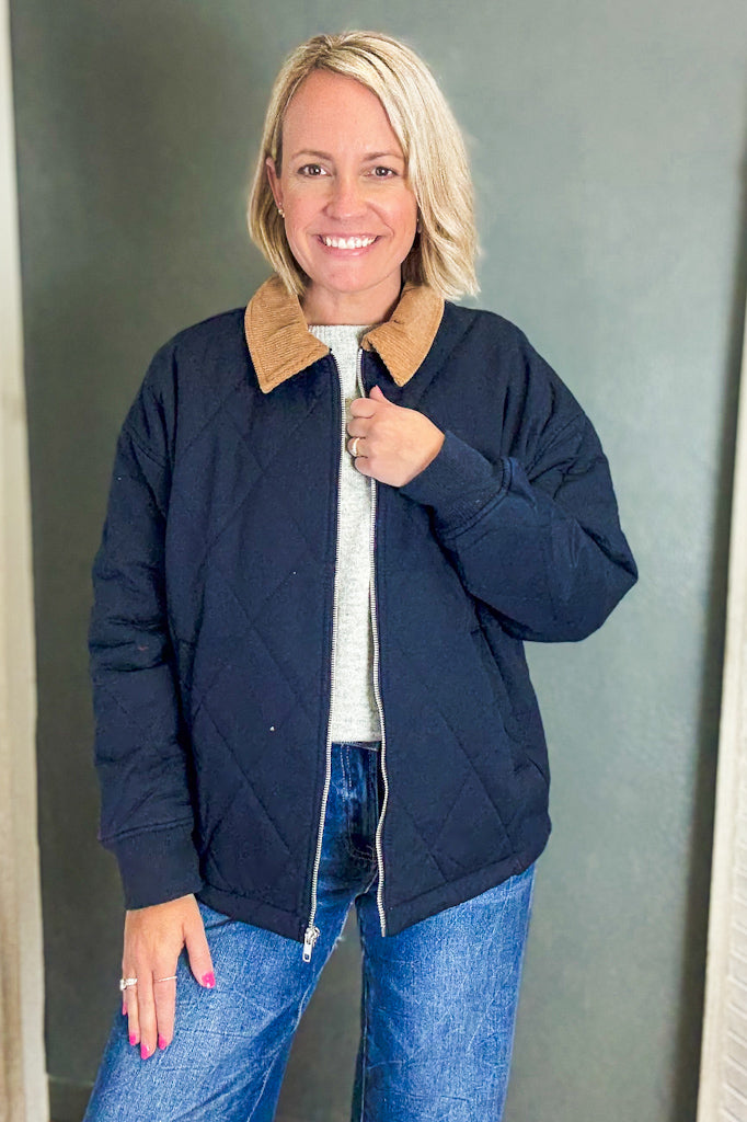 Quilted Corduroy Collar Jacket