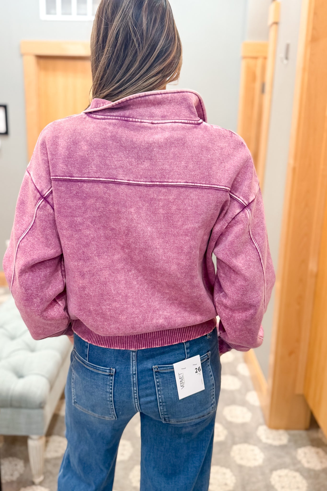 Acid Wash Fleece Half Zip